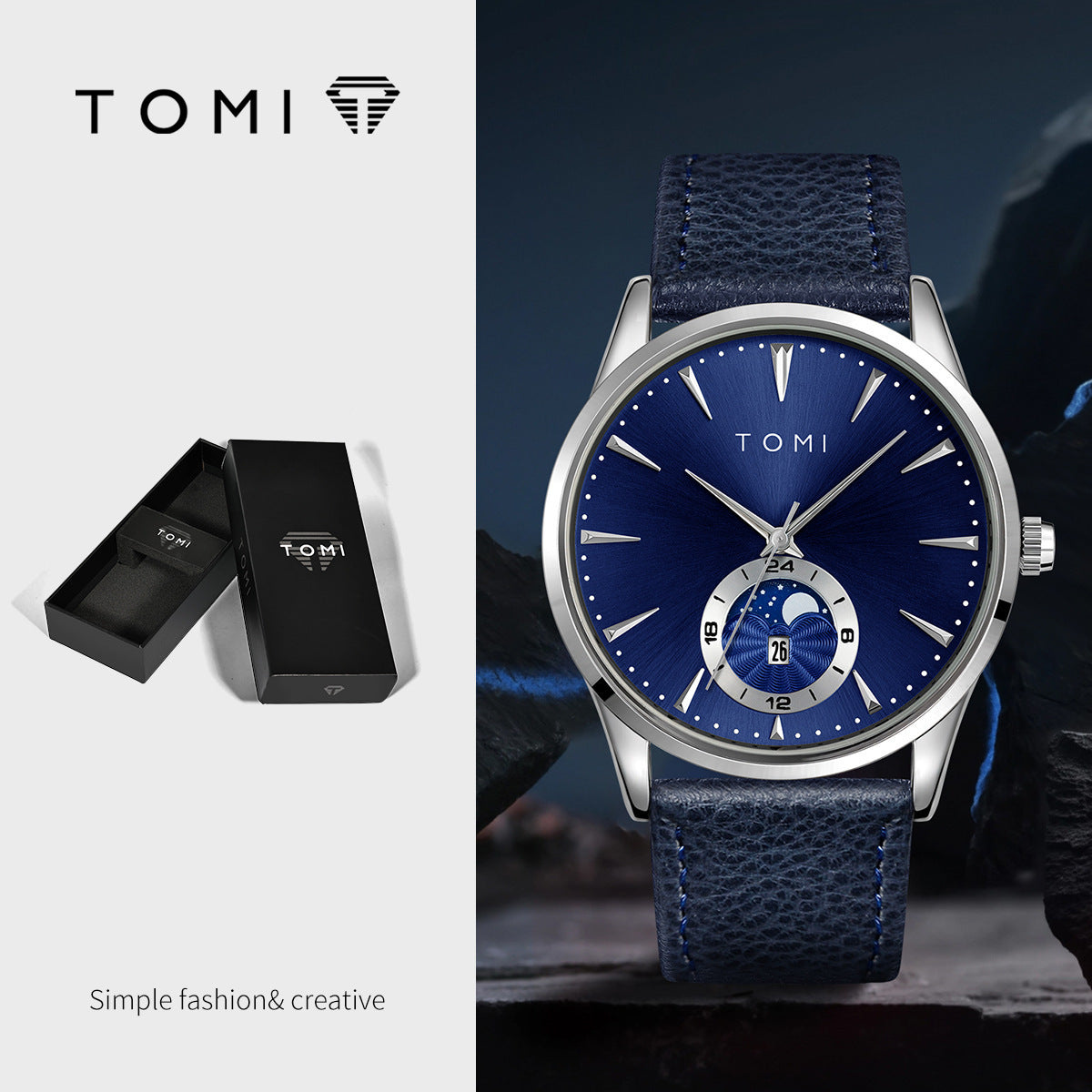 Korean-style Fashionable Round Watch For Men And Women, Simple And Casual