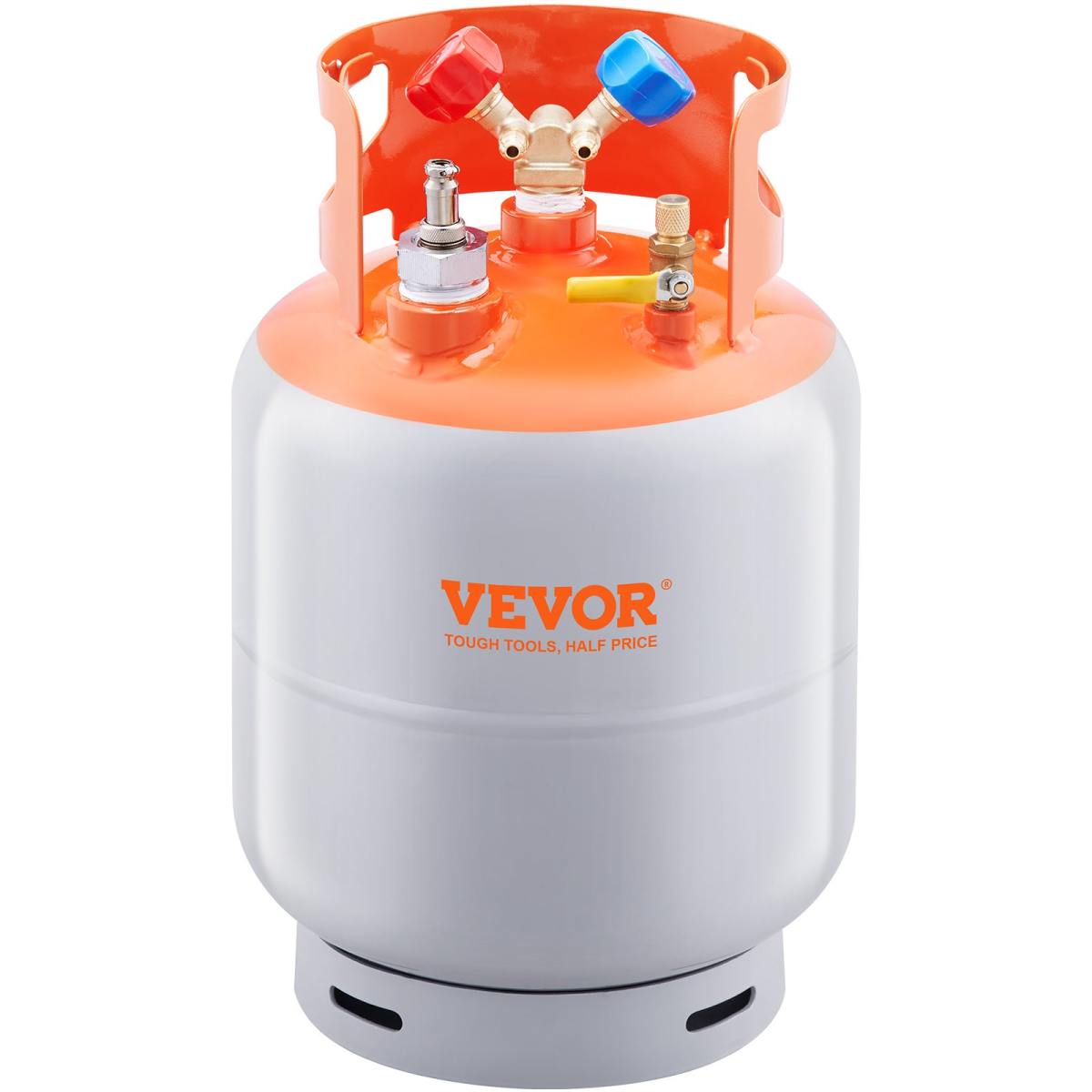 Refrigerant Recovery Tank With Float Switch - 30 Lb. Capacity Ac Recovery Tank With ¼ To ½ Adaptor, Reusable Recovery Tank HVAC For All Refrigerant, Prevent Overflow, With Trace Amount Of N₂