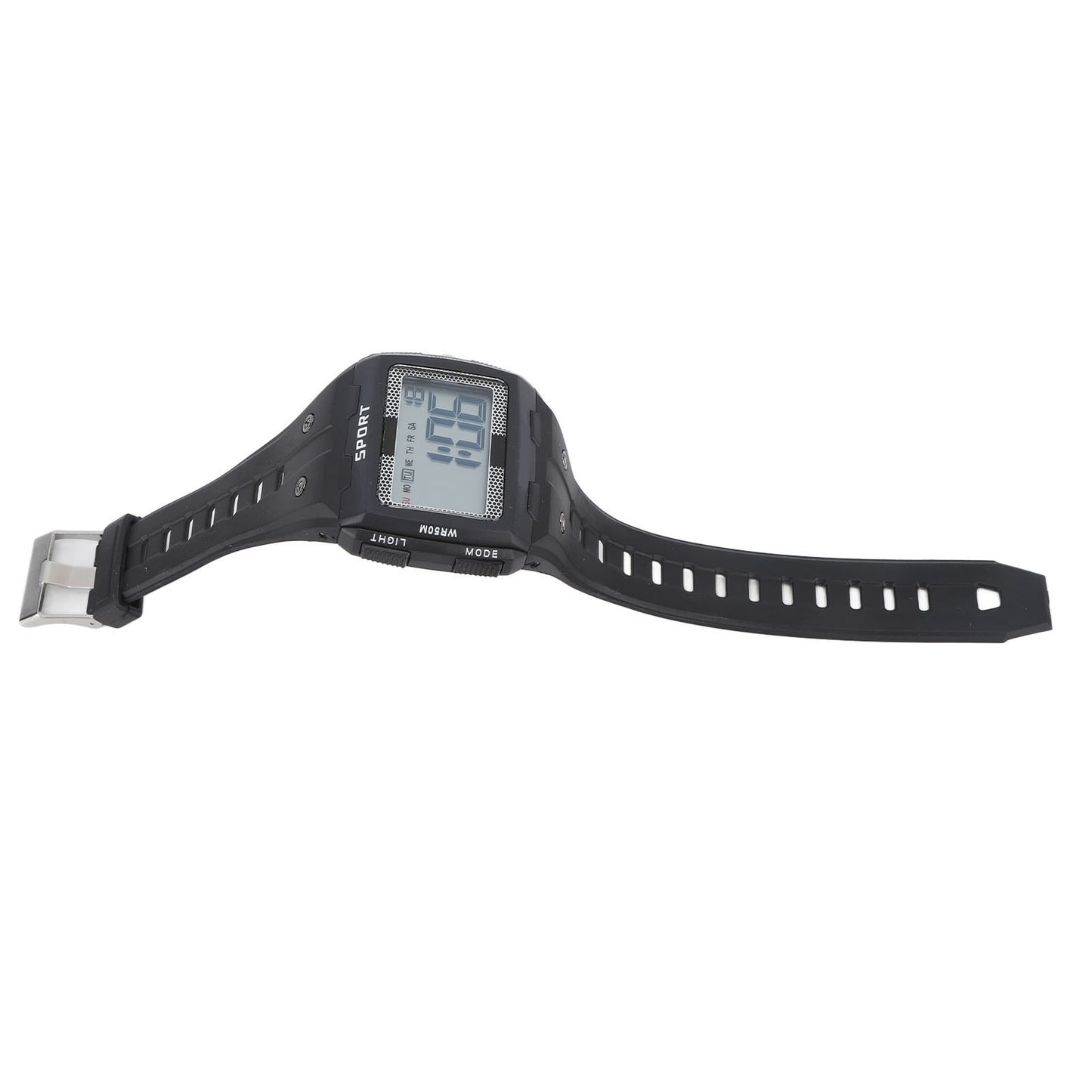 Men Sport Watch Waterproof Large Screen Portable Chronograph Watch For Outdoor Climbing Camping Black