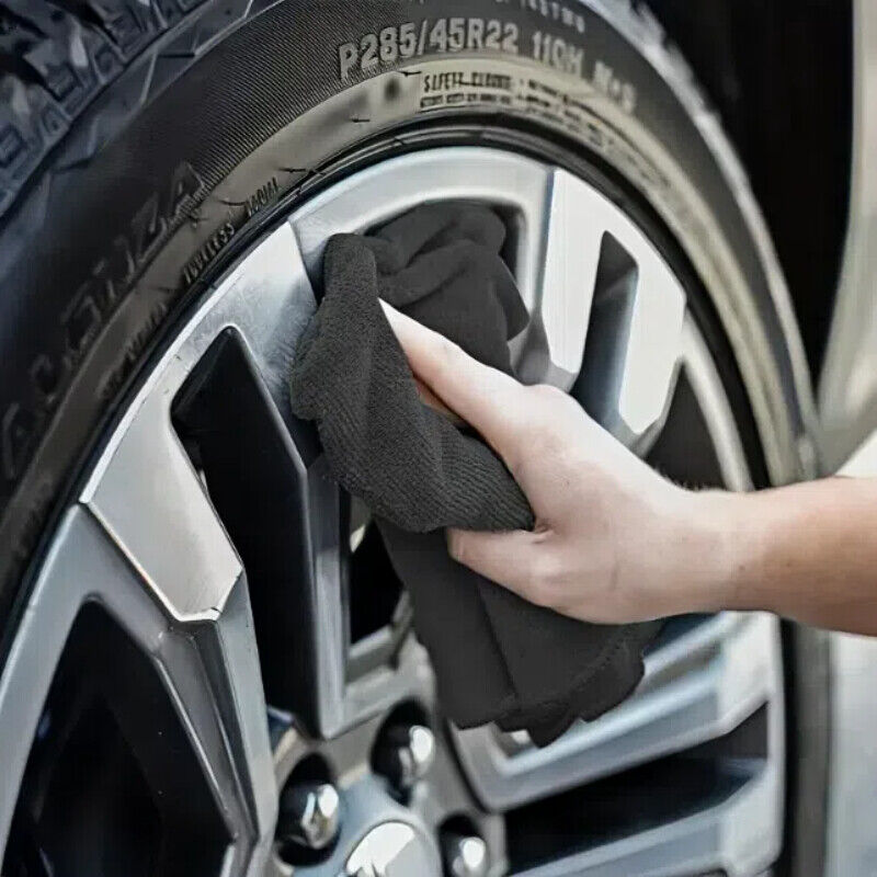 Black Large Microfiber Car Cleaning Soft Cloth Car Wash, Kitchen Cleaning Towel