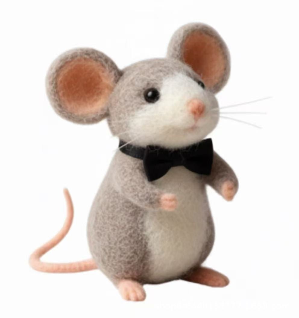 Cross-border Felted Wool Finished Product Valentines Day Mouse Gift Heart-Shaped Felt Mouse Gift