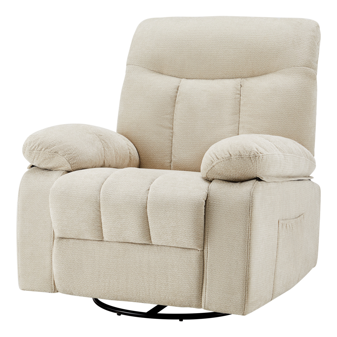 Rocking Chair And Lounge Chair, Rotating Lounge Chair With Vibration Massage And Lumbar Heating