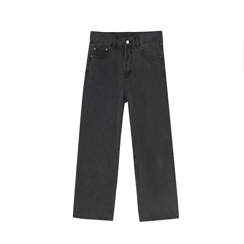Korean-style Straight-leg Denim Pants For Men