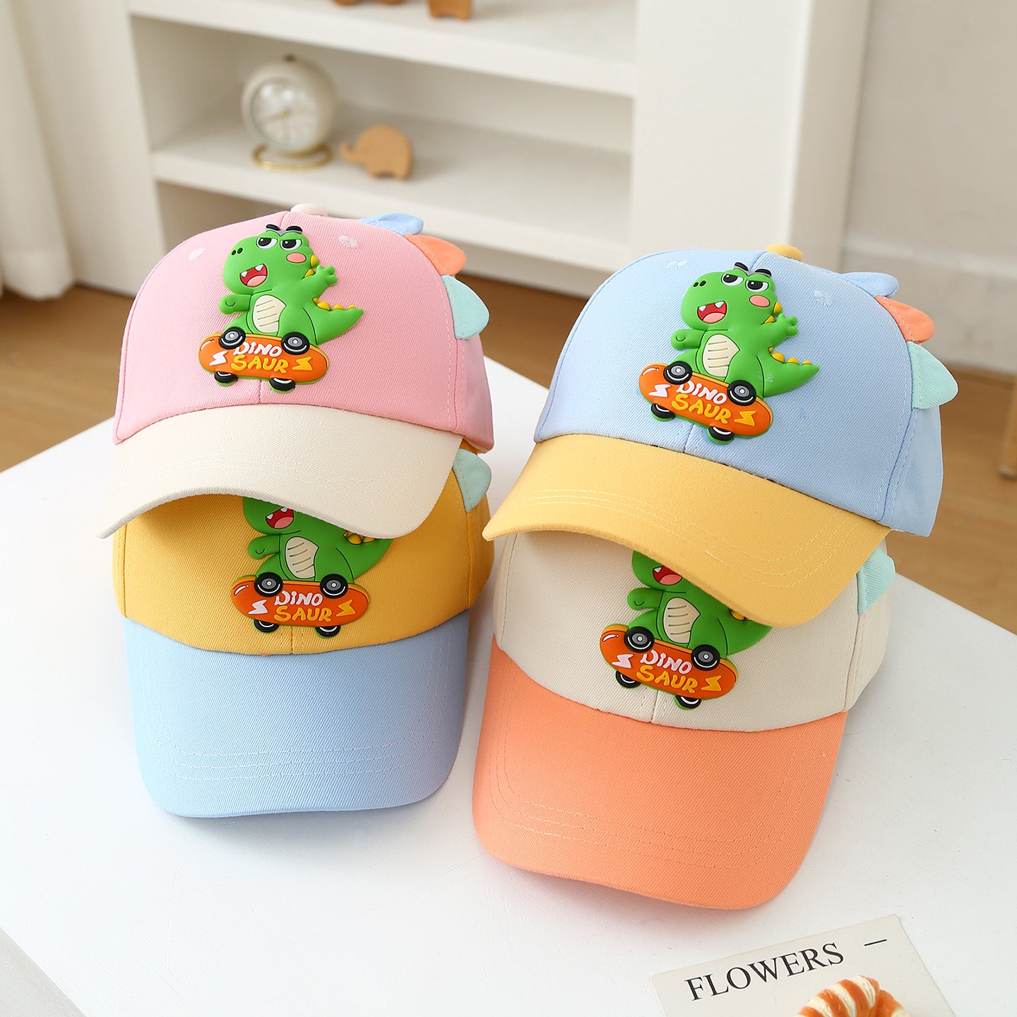 Summer Children's Skateboard Green Dinosaur Cardigan Ventilated Beanie Hat For Babies Outdoor Sun Protection Daily Sunshade Baseball Cap