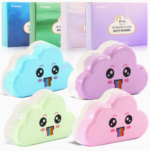 Rainbow Cloud Bath Salt Balls  4-Pack  For Body Cleansing