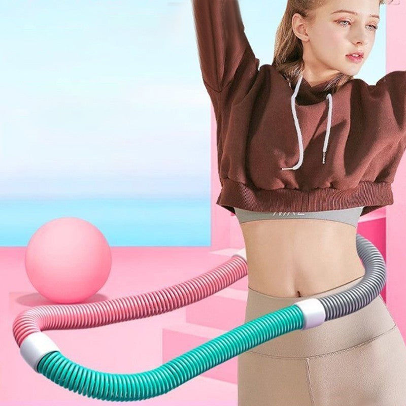 Weighted Fitness Hoop Portable Waist Friendly-Foldable Indoor Foldable Exercise