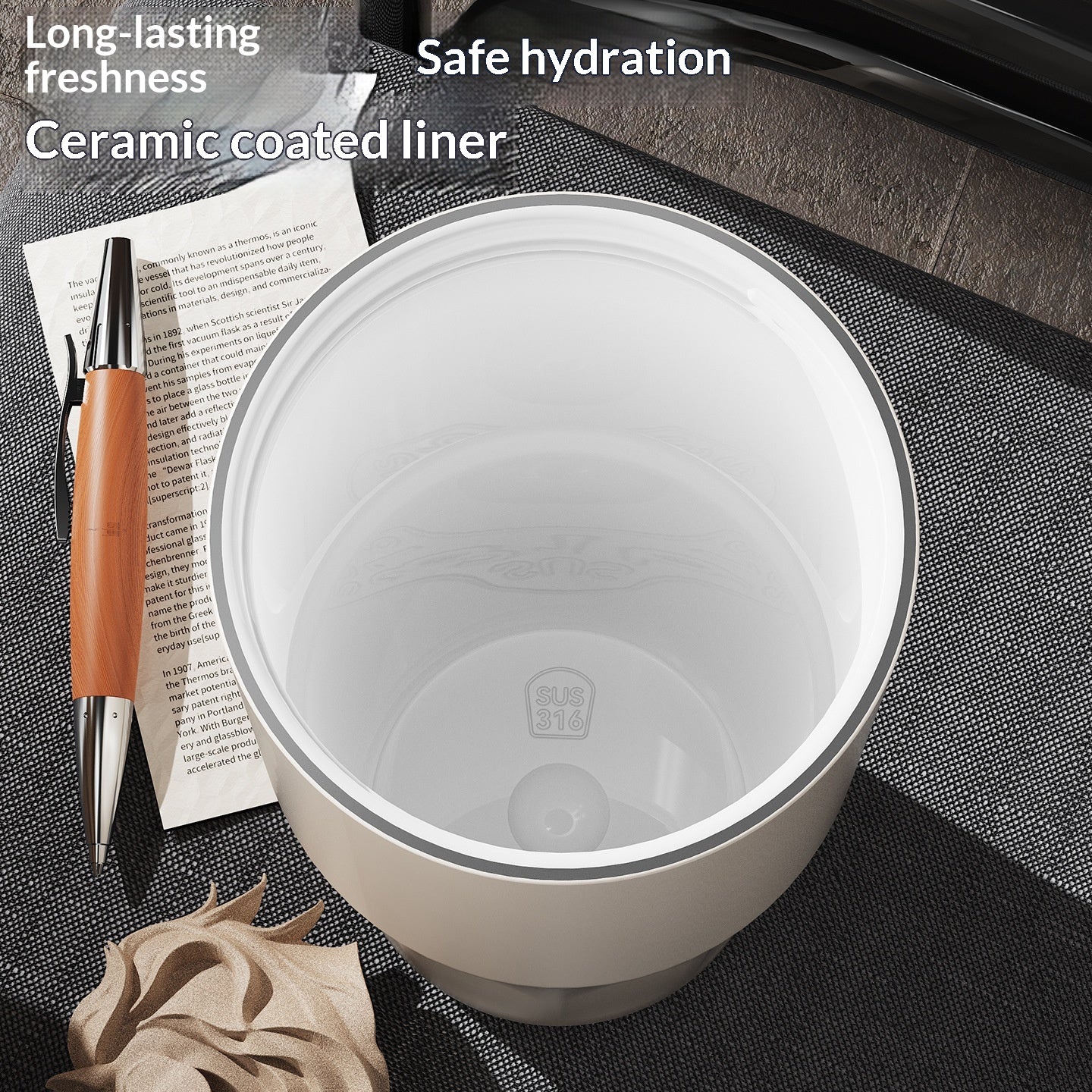 Straw Large Capacity Ice Brew Cup Stylish Pearl Milk Tea Inspired Insulated Water Bottle