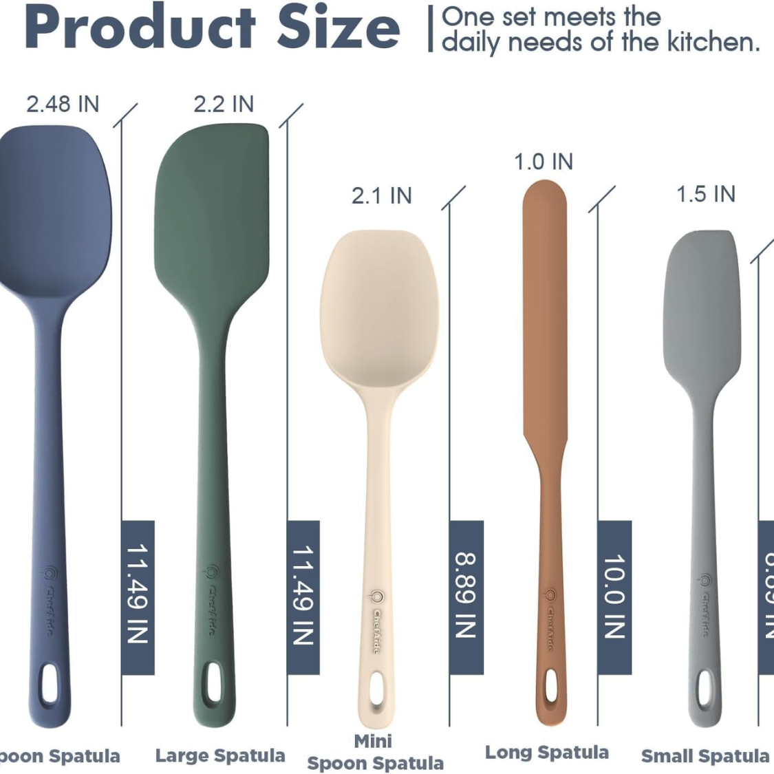 5 Pieces Silicone Spatula Set Food Grade Rubber Spatula Upgrade Strong Handle With Ergonomic Grip Heat Resistant Up To 600 F For Nonstick