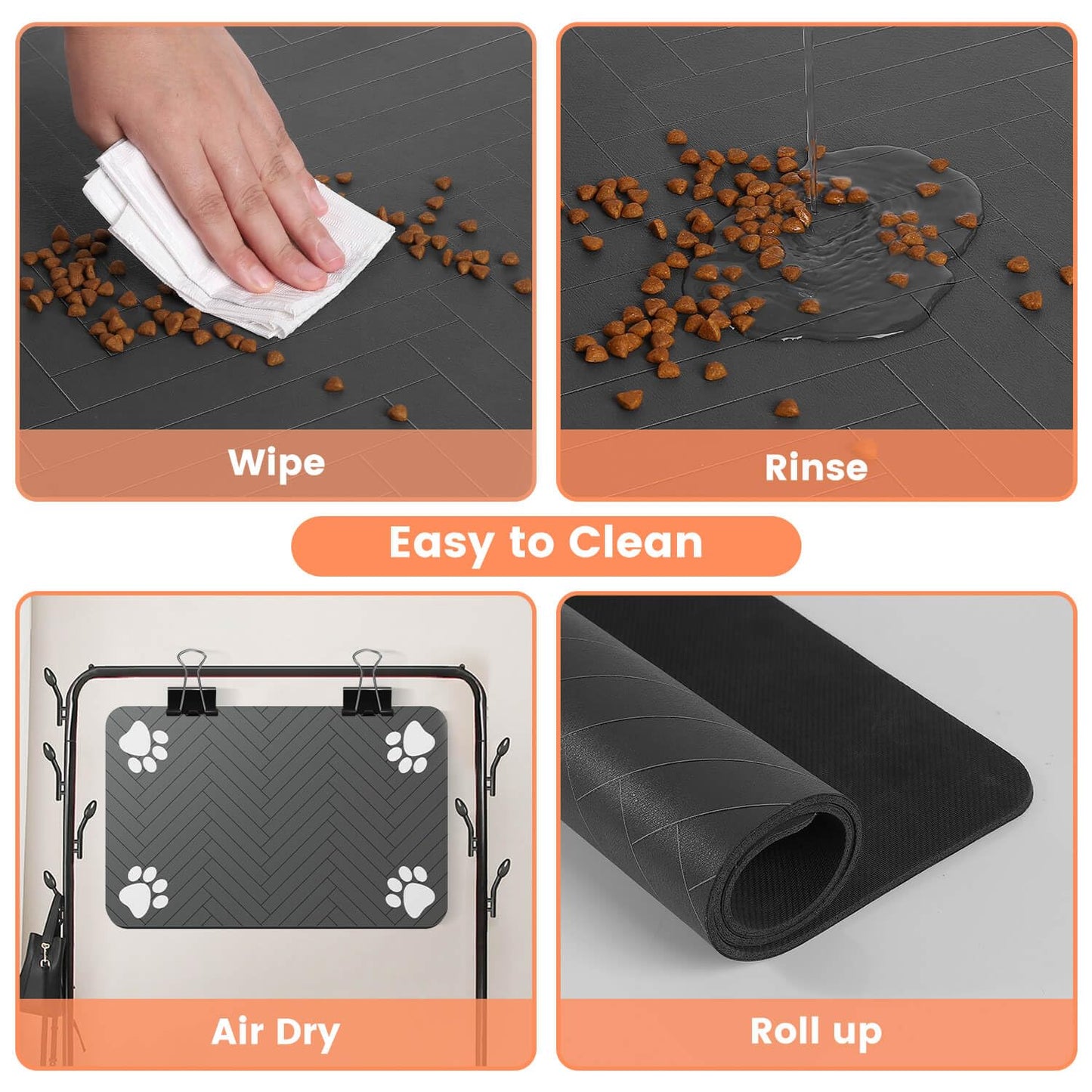 Pet Feeding Mat-Absorbent Pet Placemat For Food And Water Bowl, With Waterproof Rubber Backing, Quick Dry Water Dispenser Mat For Dog And Cat