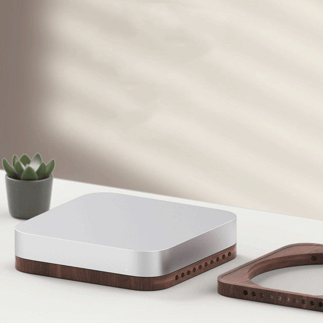 Mini Desktop Cooling And Ventilation Walnut Solid Wood Bracket Base