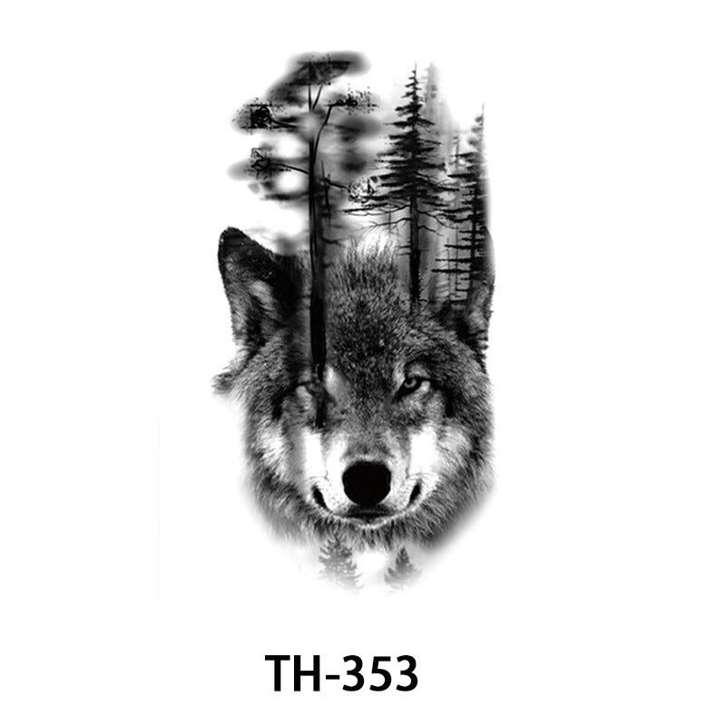 Half-sleeve Tattoo Stickersfox Wolf Head Floral Designs And Morerealistic Body Art