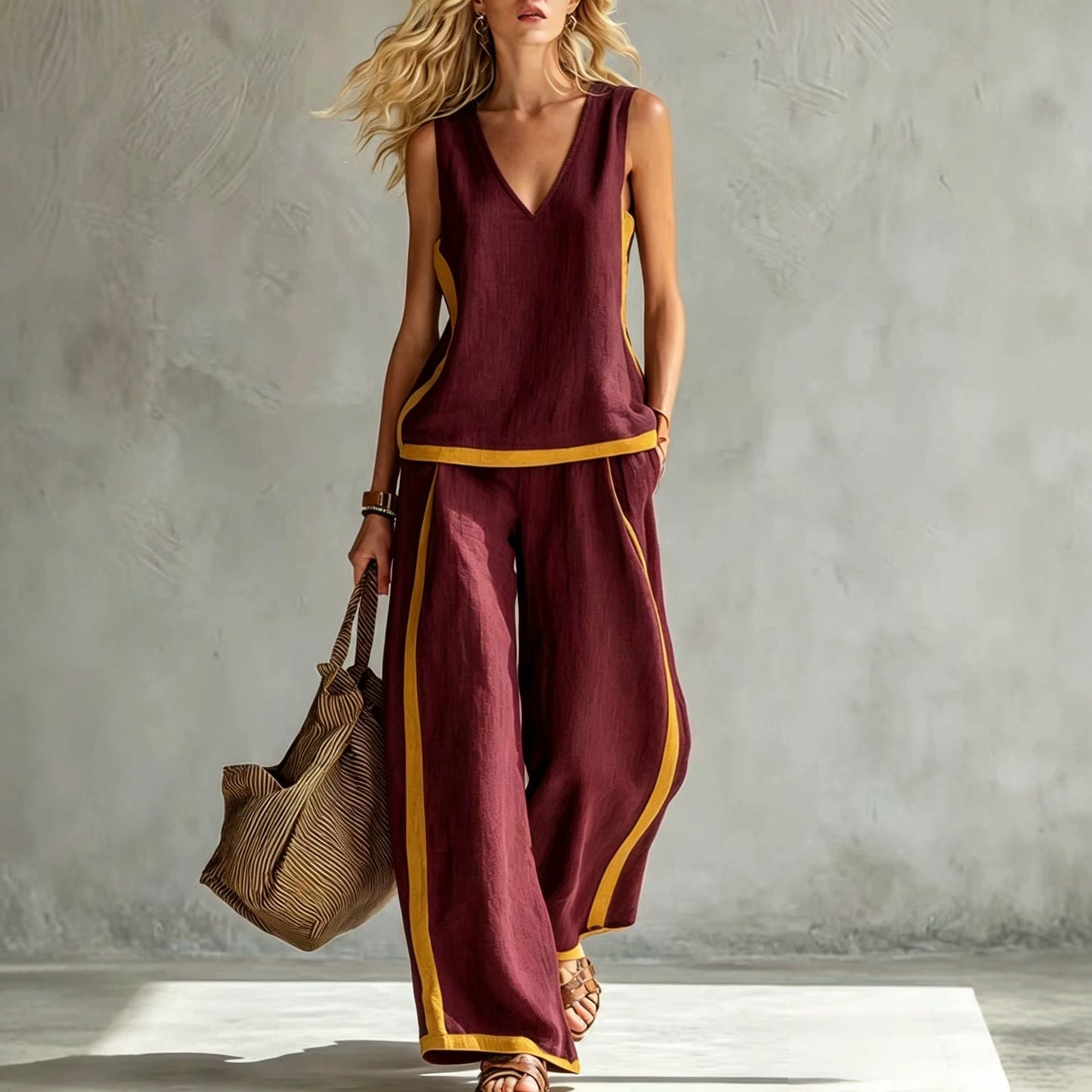 Women's Fashion Casual Wide-leg Pants Suit
