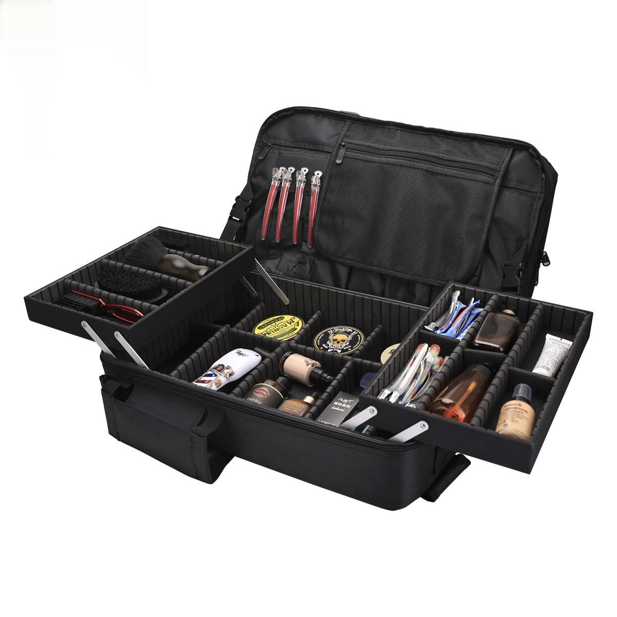 Black Portable High Capacity Backpack For Makeup Artistsmultifunctional
