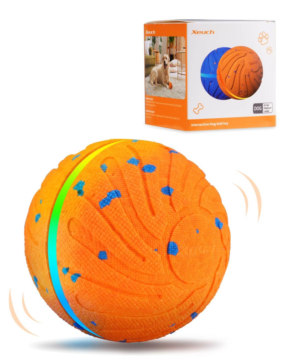 Smart Interactive Dog Toy Balls, Automatic Moving Ball For Puppy, Medium And Large Dogs, ETPU Material, Motion Activated Rolling & Rotating Bouncy Toy For Dog Enrichment & Stimulation