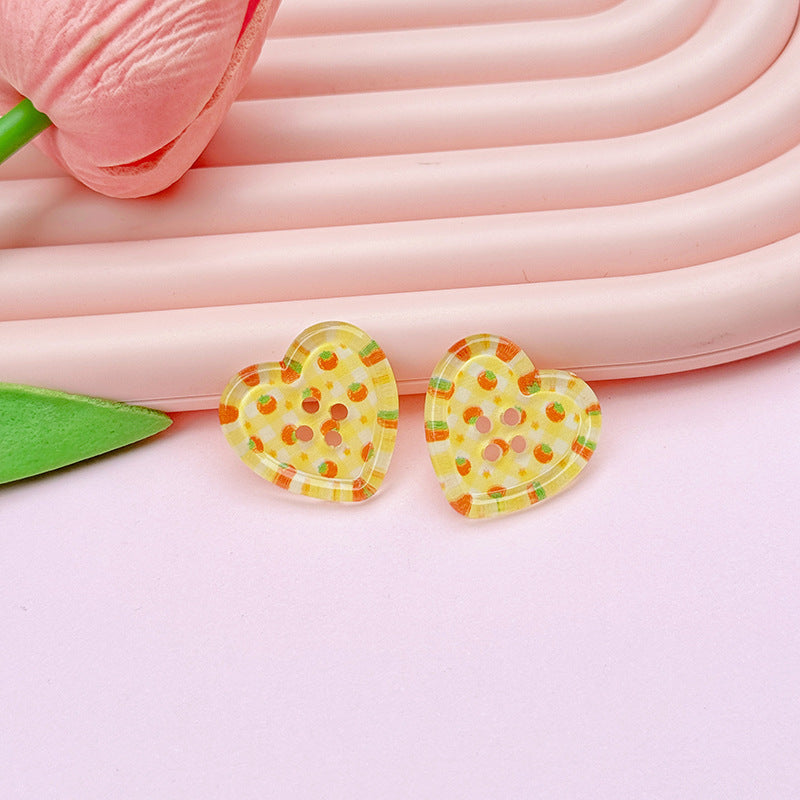 Four-hole Heart Button DIY Accessories