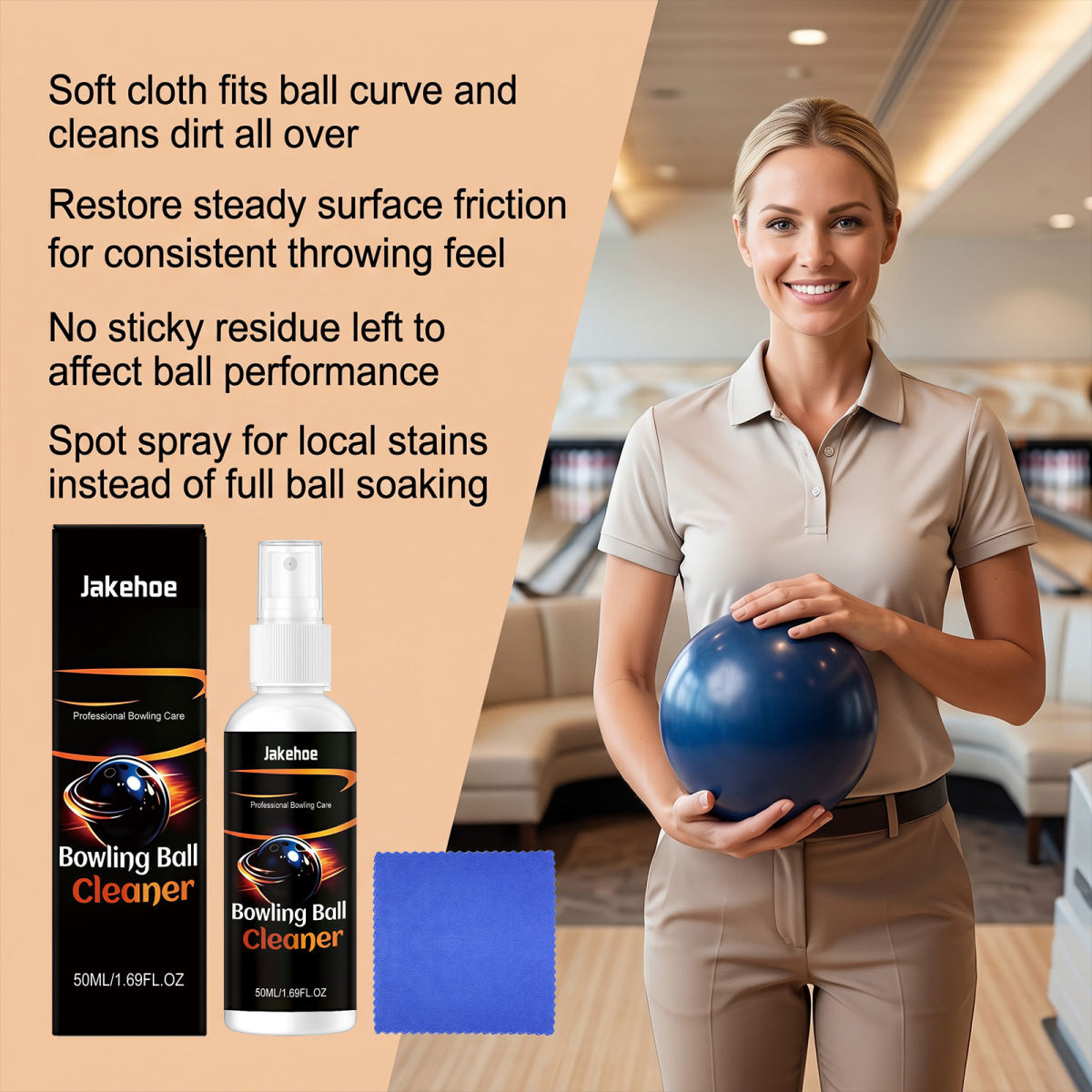 JAKEHOE Bowling Ball Cleaner - Daily Bowling Ball Surface Cleaning And Care - Stain Remover