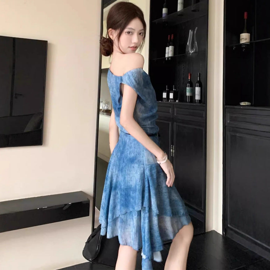 Summer New Light-sophisticated Style Blue Dress
