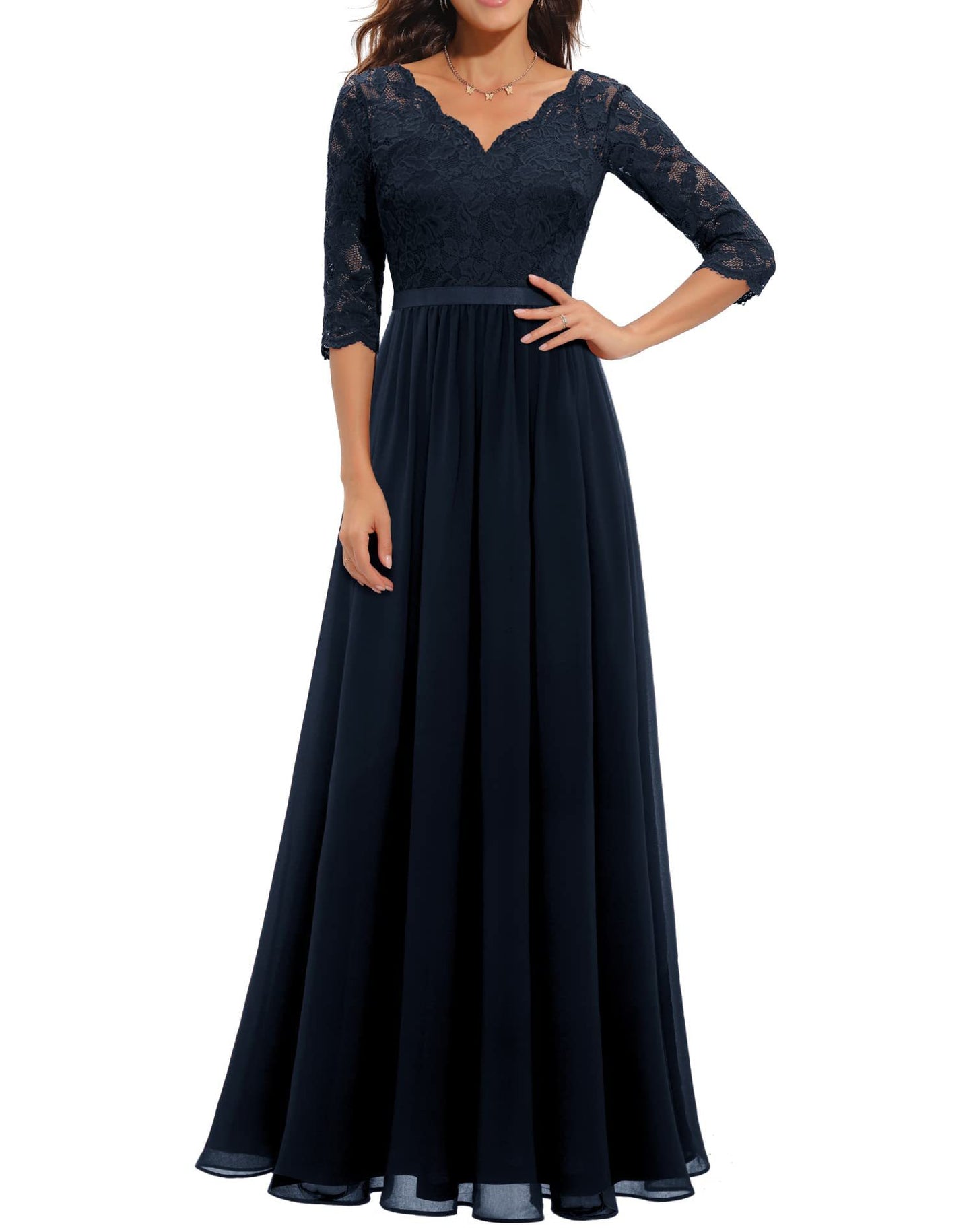Best Seller Dress Lace Long Patchwork Waist-tight Noble Dress