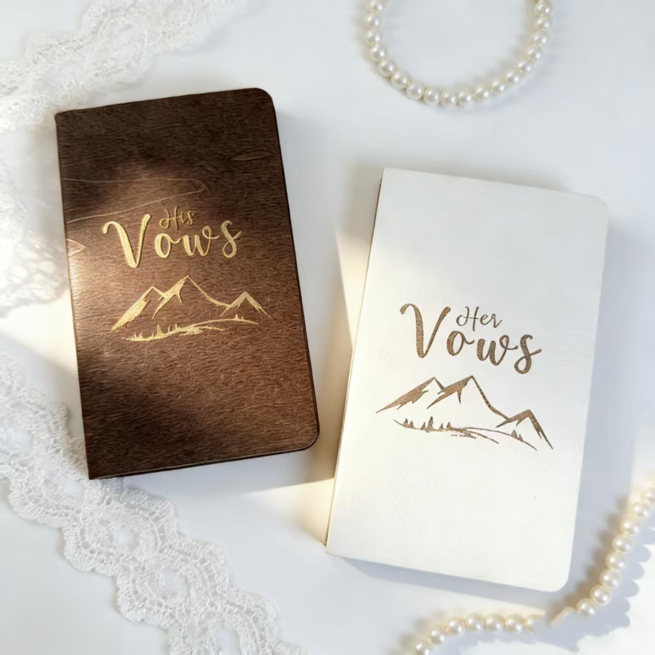 Wooden Wedding Vow Book Handwritten Love Oath Wedding Keepsake Gift