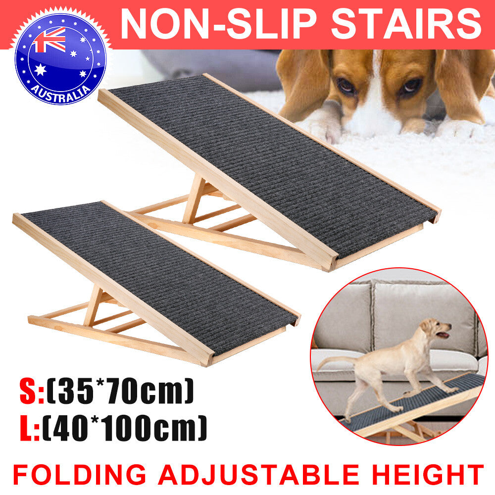 Foldable Dog Pet Ramp Adjustable Height Dogs Stairs For Bed Sofa Car 1 00cm