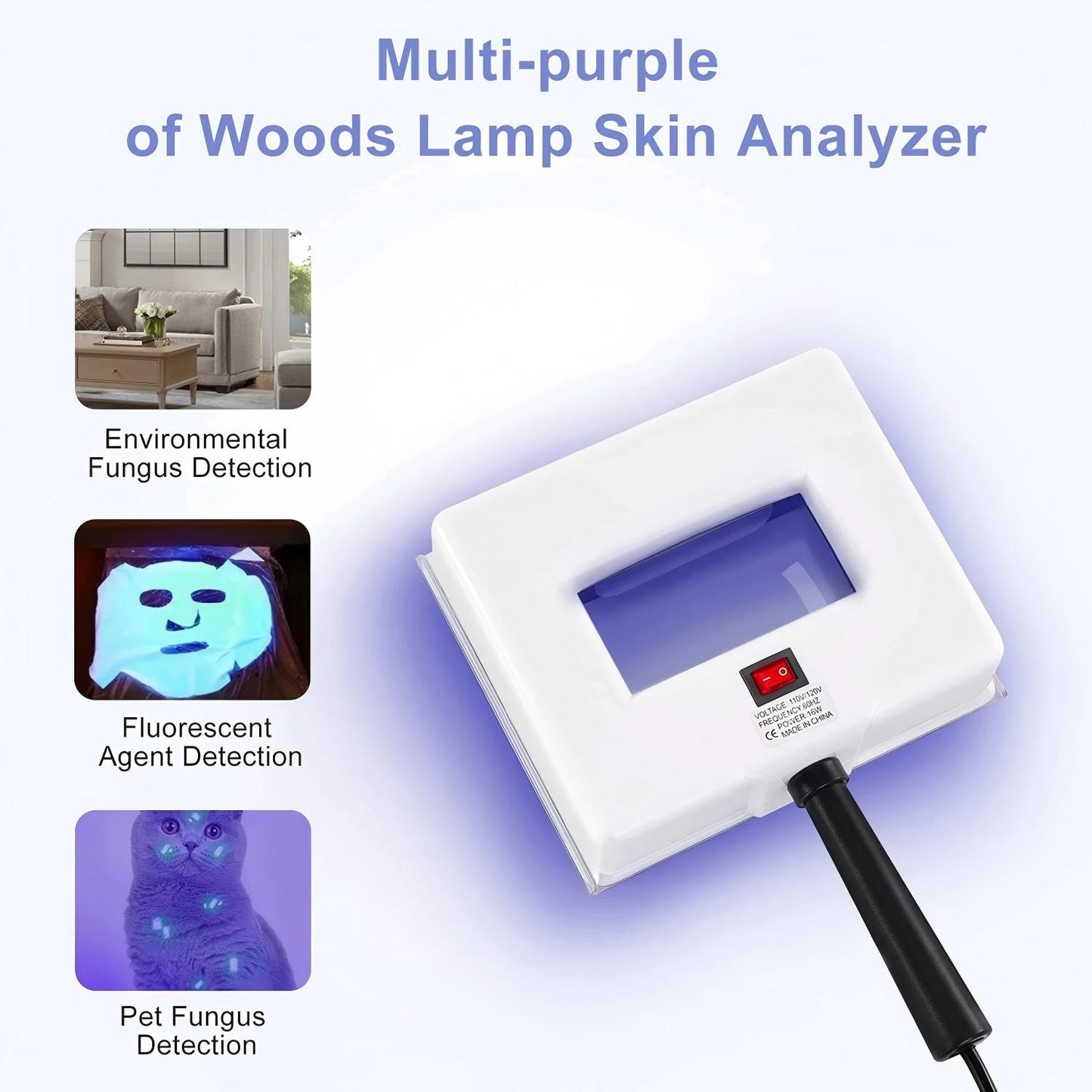Woods Lamp Beauty Salon Spa Facial Care Analyzer UV Light Skin Diagnose Tester
