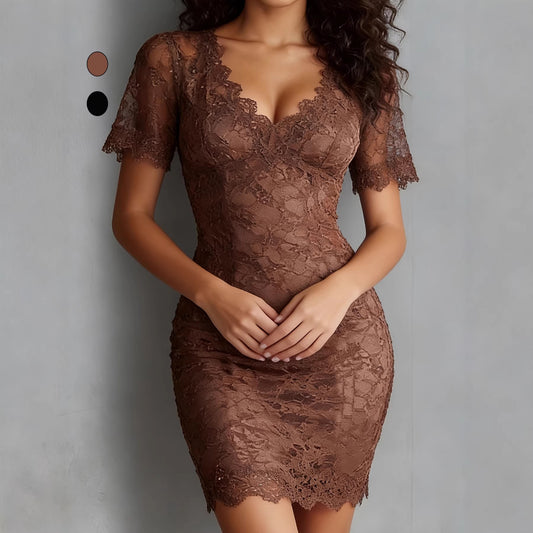 V-neck Lace Fashion Slimming Dress For Women