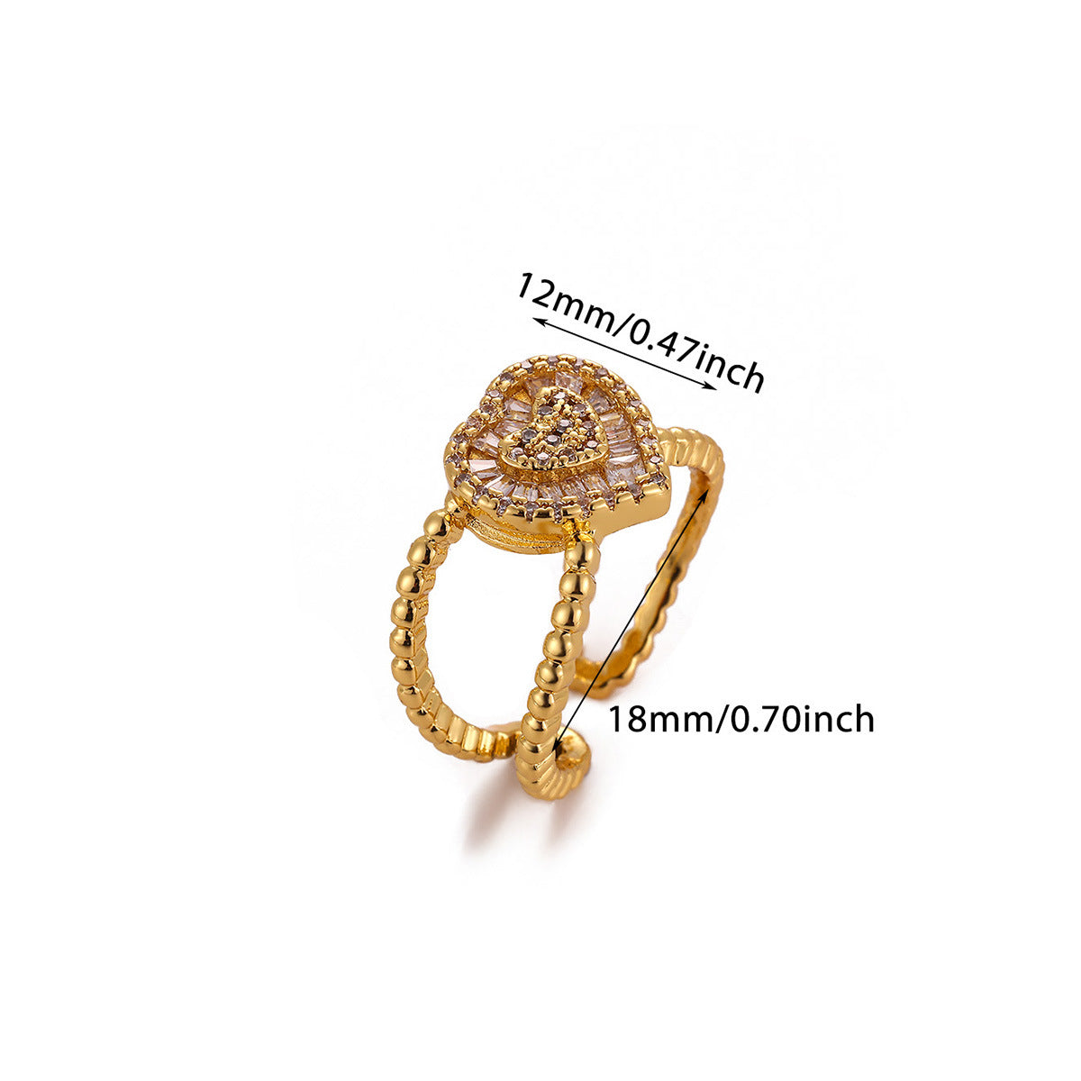 European Style Flower Zircon Adjustable Ring Vintage Fashion Female Finger Jewelry