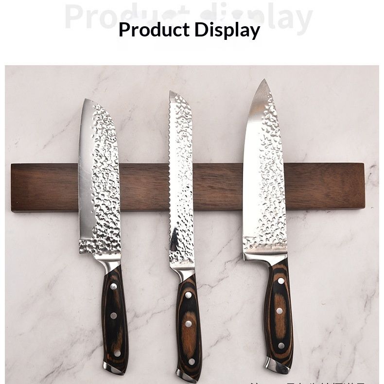 Kitchen Solid-wood Wall-mounted Magnetic Knife Holder No Drilling Required