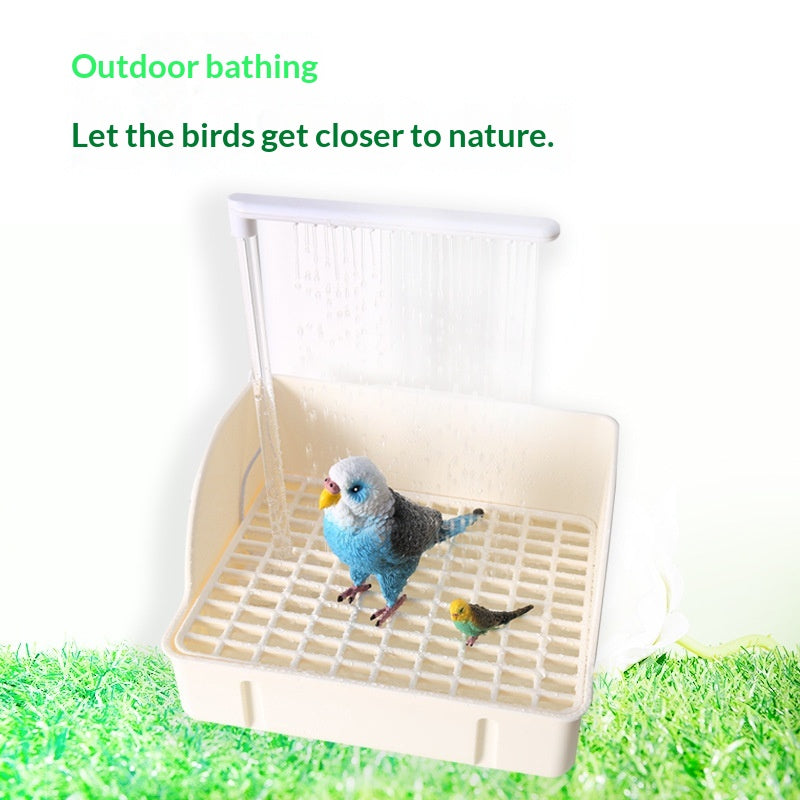 Automatic Cycling Water Spray Parrot Bird Bath Tub