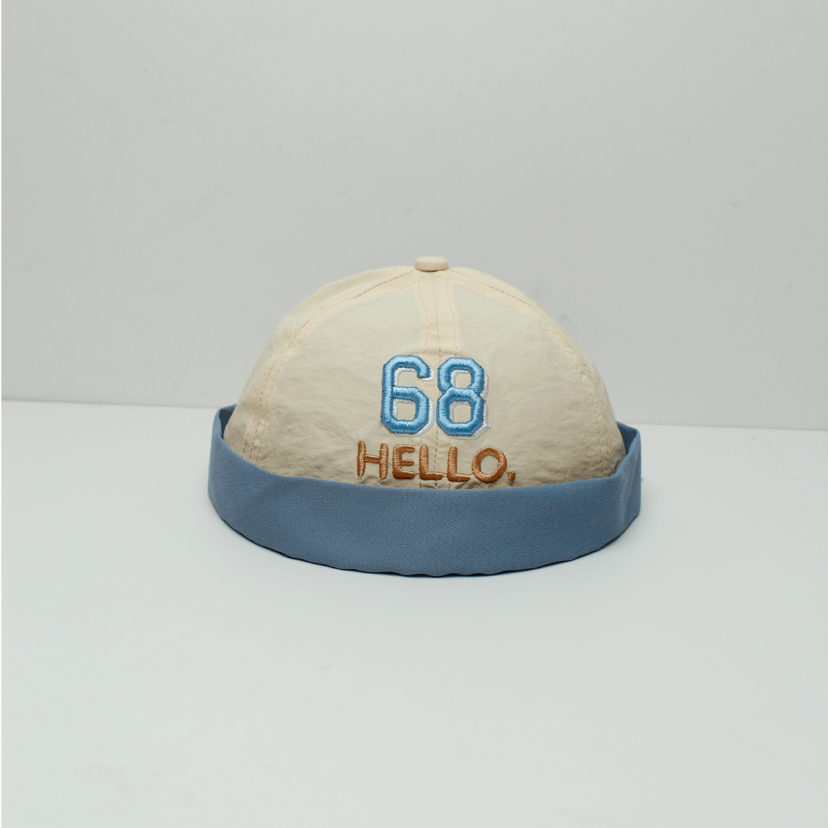 Summer Baby-style Multi-color 68 Embroidery HELLO Word Mother Skin-toned Energetic Headgear For Outdoor Outings