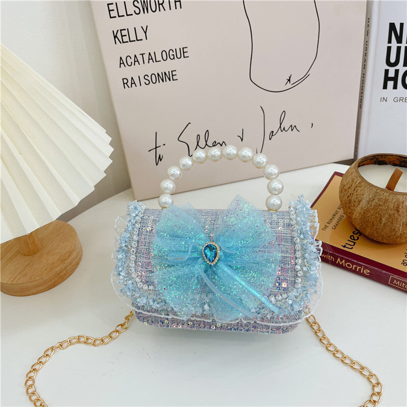 Childrens Bag Summer Fashion Crossbody Bag, Girls Pearl-handled Tote