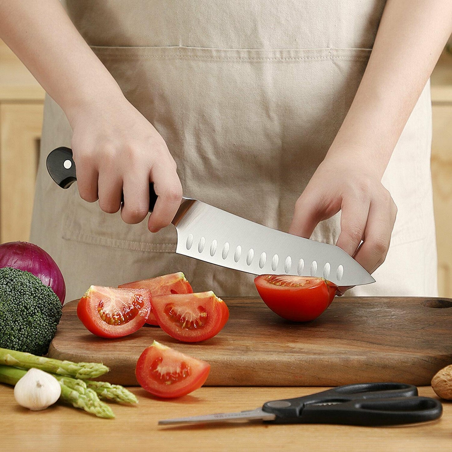 2-Piece Chef's Knife And Kitchen Shears Set  Stainless Steel Slicing Knife  Gift Set