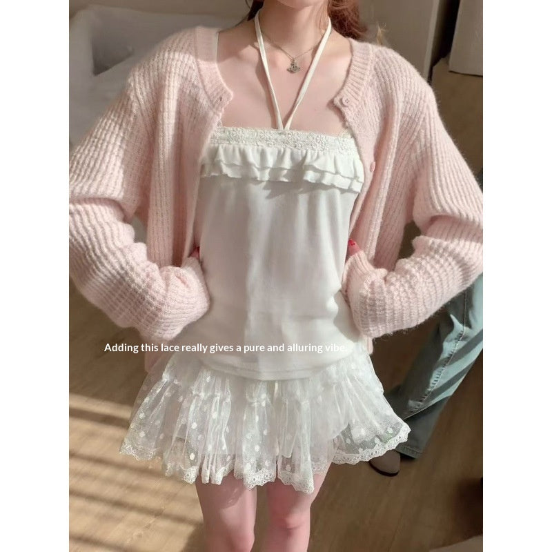 Spring New Arrival Yellow, Laid-back Style Knit Cardigan Sweater For Women