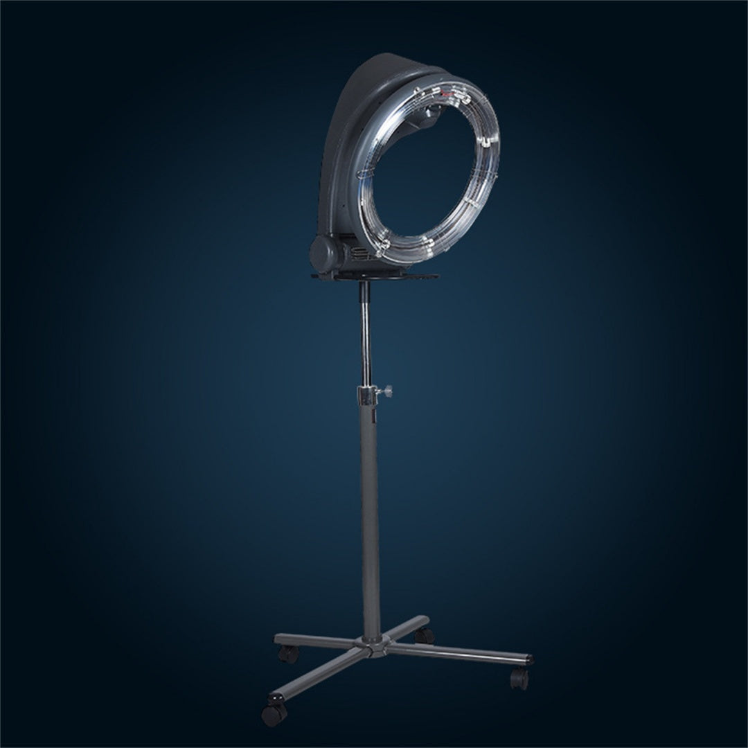 Standing Hair Dryer Accelerator Colour 360 Rotating Halo Rolling Salon EquipmentStanding Hair Dryer Accelerator Colour 360 Rotating Halo Rolling Adjustable Height 110-165cm Salon Equipment 2 2m Cord