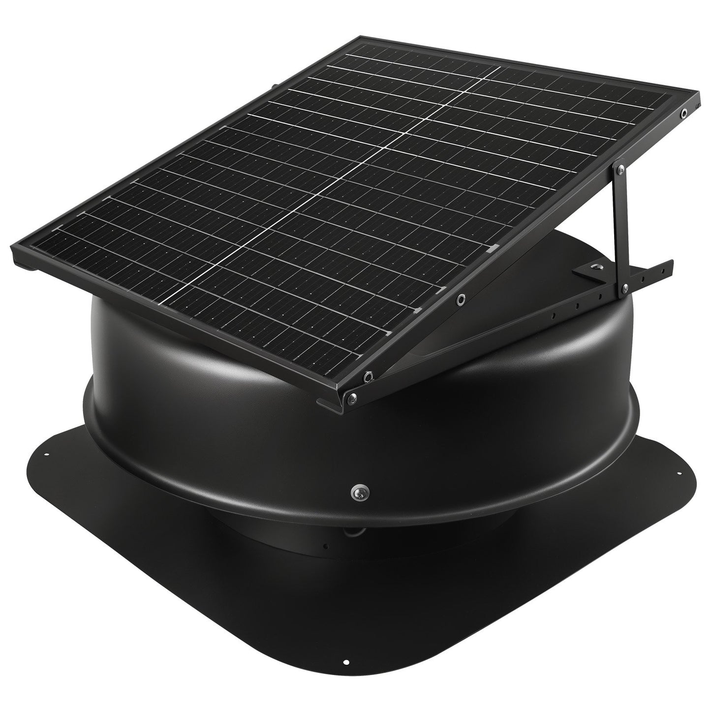 Roof Attic Exhaust Fan, 50W Smart Solar Roof Ventilation Fan With Thermostat, Remote Control, 3000 CFM Airflow Built-in Smoke Sensor With Auto Stop For Cooling And Dehumidification