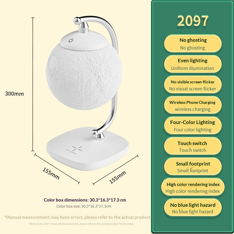 Wireless-Charging Lunar Table Lamp A Creative Atmosphere For Reading
