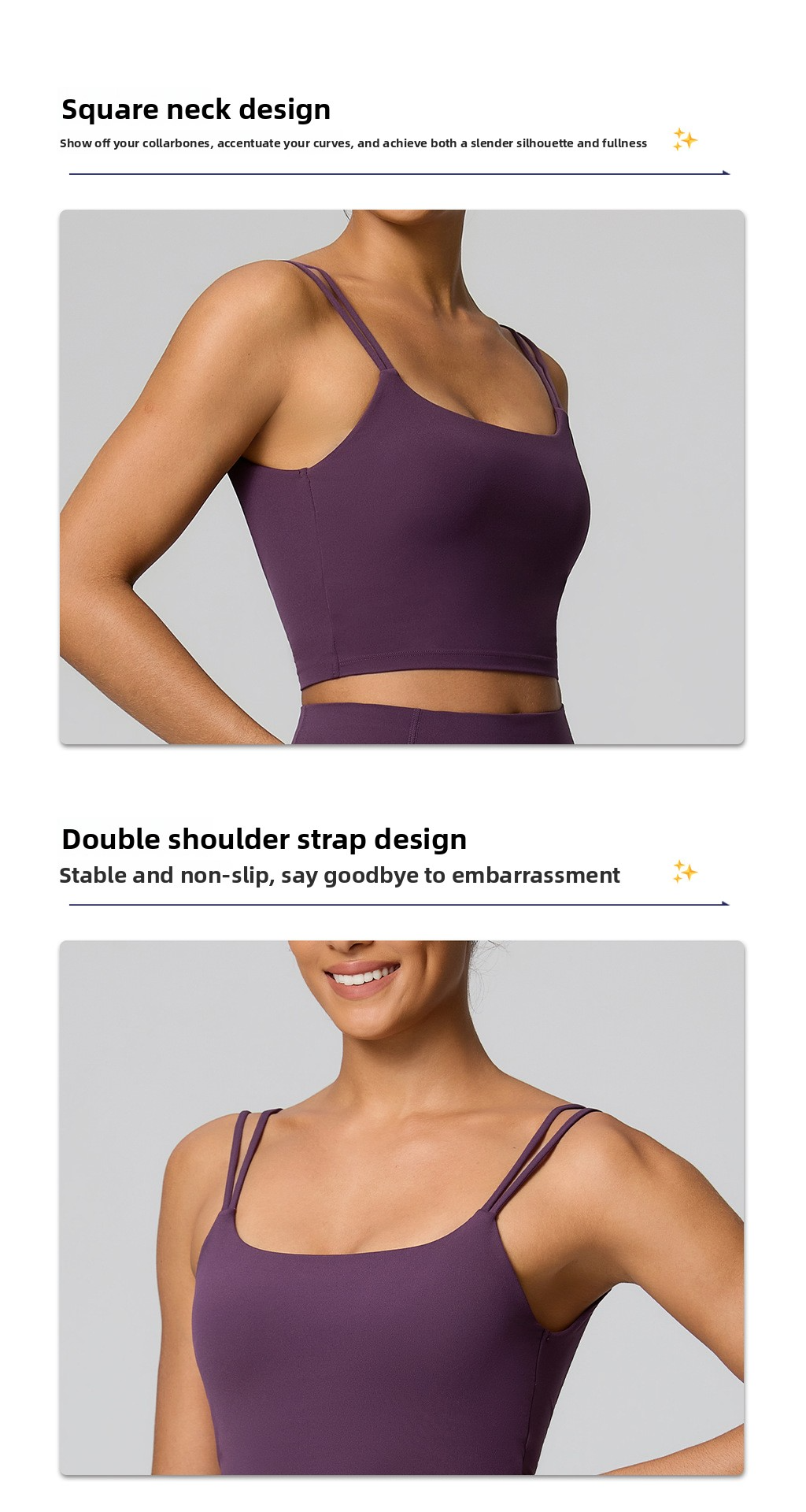 Sling Yoga Top With Open Back, Shockproof Sports Bra For Running, Fitness And Workout
