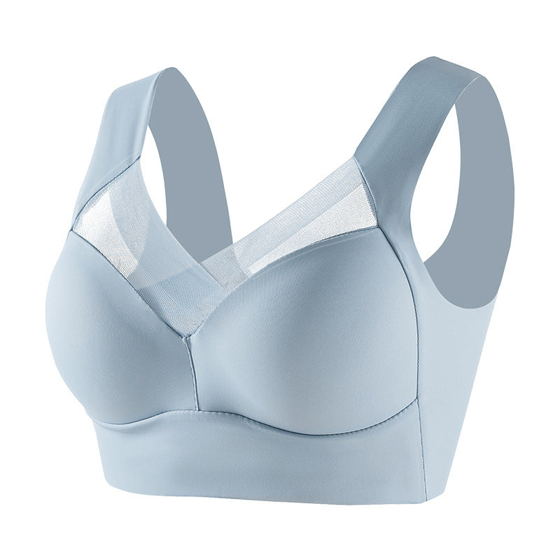 Plus Size Underwear Wireless Beauty Back Underwear Thin Push-up Adjustable Seamless Ice Silk Fixed Cup Bra Cross-border
