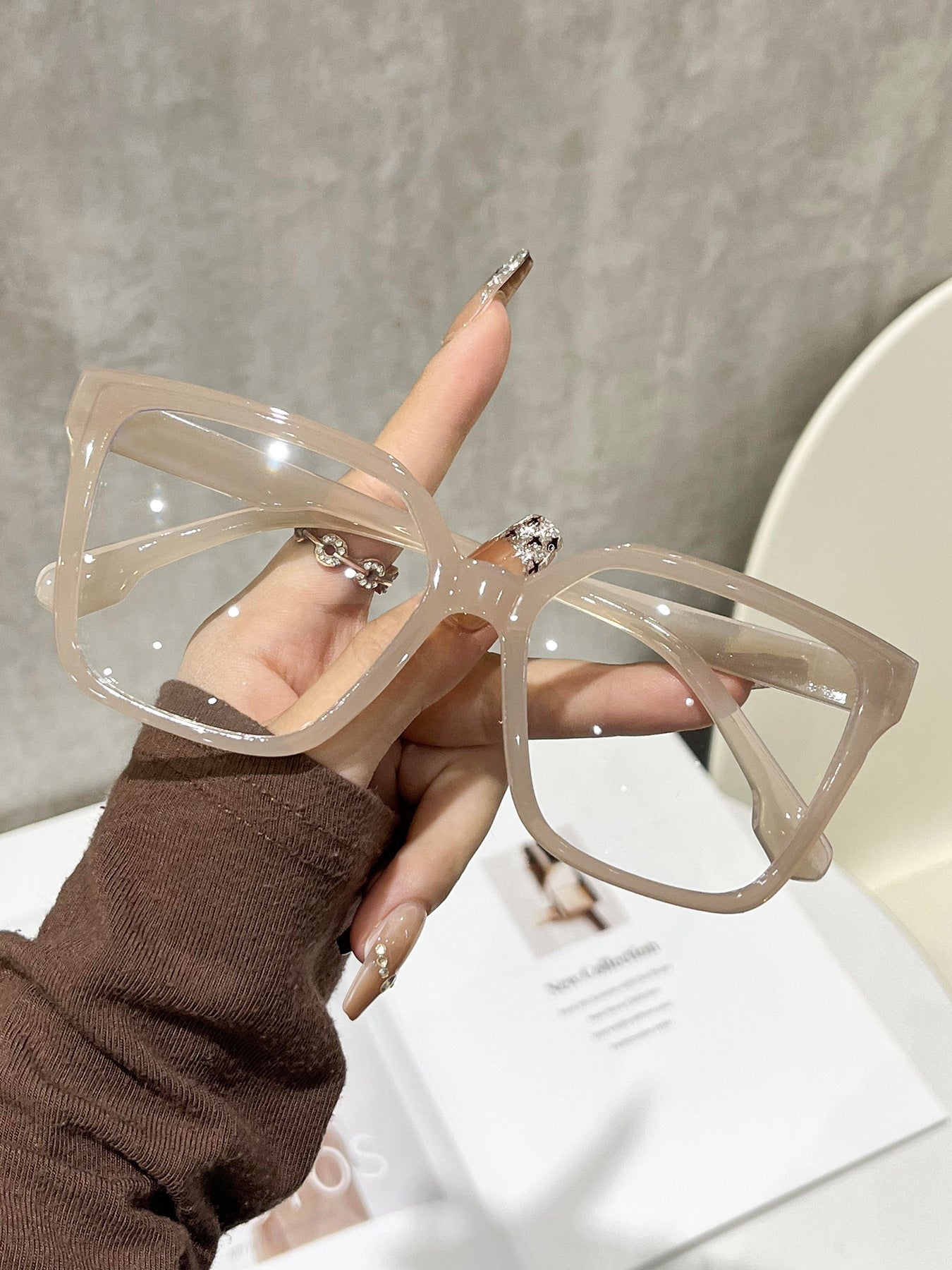 New Cross-border Korean-style Trendy Square-frame Glasses