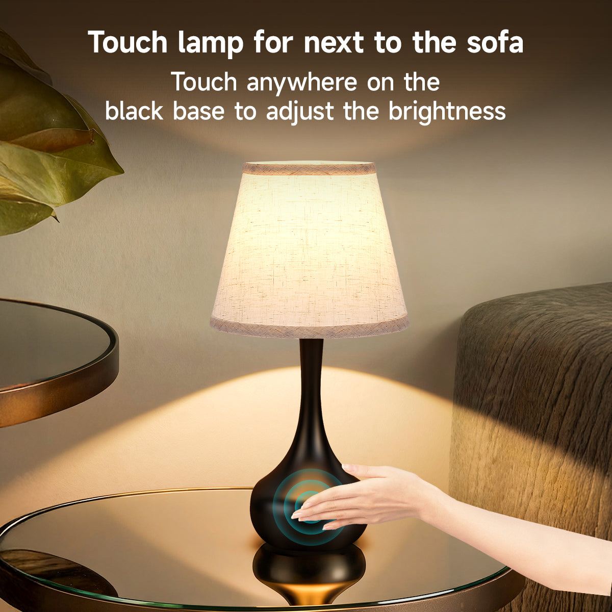 3-Way Dimmable Set Of 2 Small Bedside Lamps For Night Stands, Black Desk Lamps For Kids Room,Office,Living Room, End Table LED Bulbs Included
