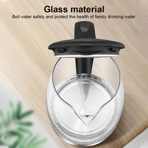 Stainless Steel Glass Electric Kettle 360  Rotation LED Light Kitchen Water Jug