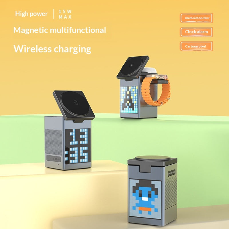 Cross-border 6-in-1 Wireless Charging Speaker With Magnetic Wireless Charging
