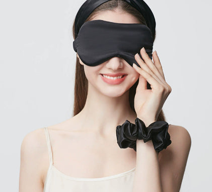 Thickened Eye Protecting Sleep Hair Tie And Eye Mask