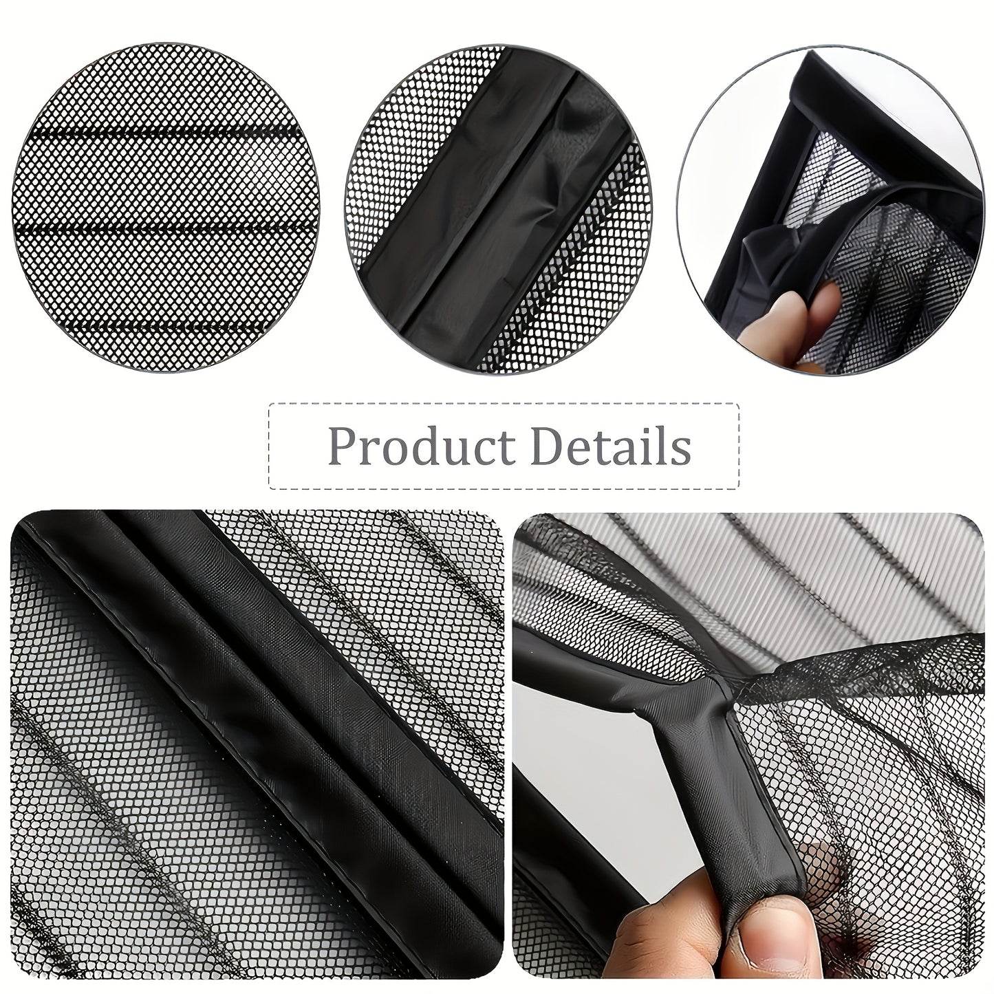 1pc Magnetic Screen Door, Mosquito And Fly Proof Door Curtain, Easy To Install, Top Lace Design & Storage, Pet Friendly, Suitable For Living Room, Bedroom, Balcony, Front Door, Garage, Partition, Priv