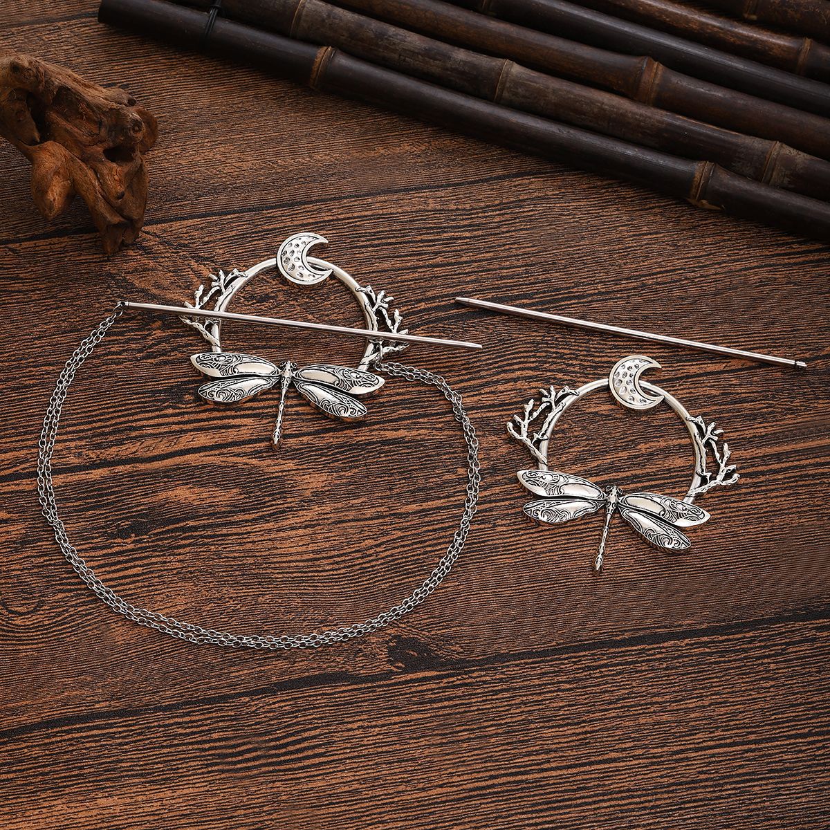 Viking Dragonfly Moon Hairpin Women's Party Accessories