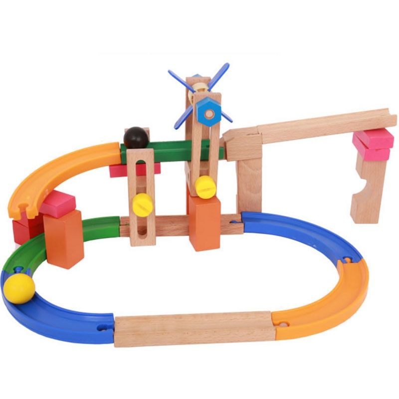 Wooden Toys Multifunctional Creative Track Building Blocks