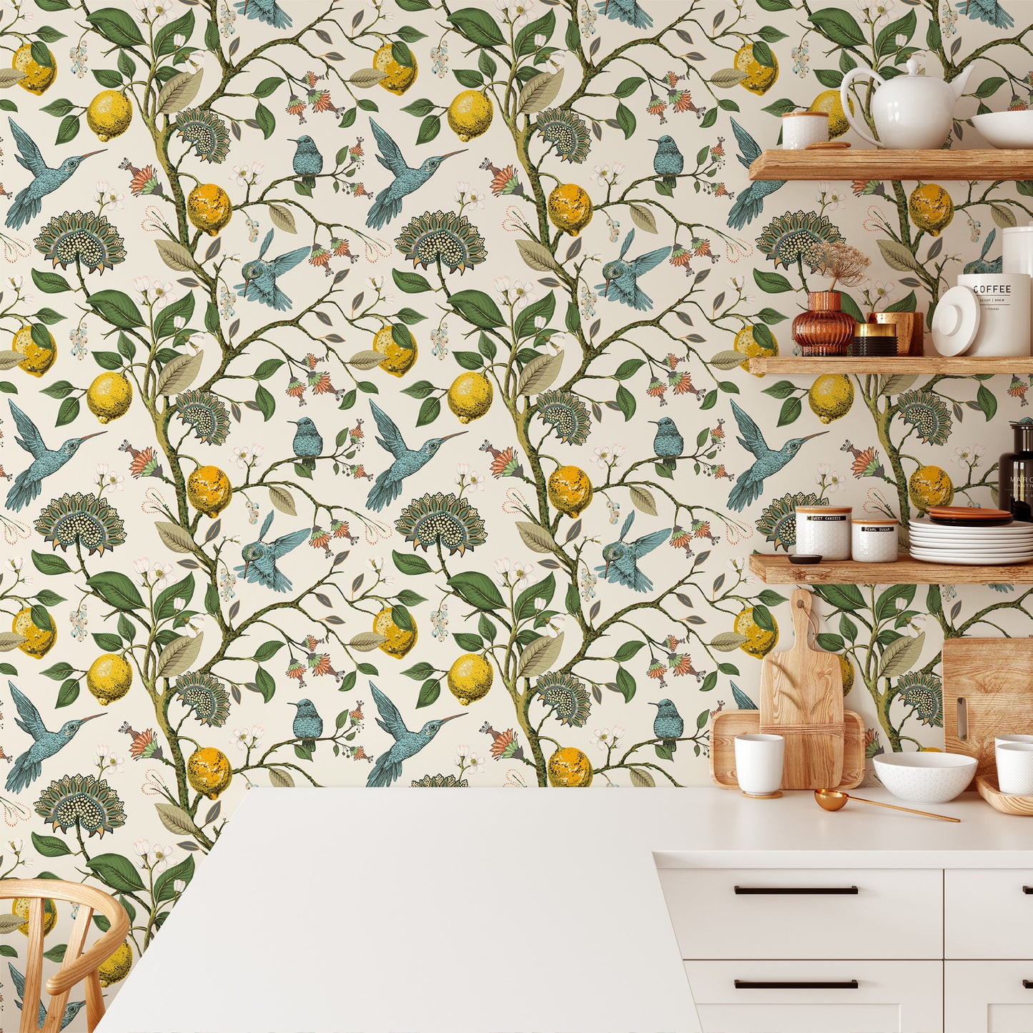 Removable Green Plants And Flowers Seamless Self-adhesive Wall Decor