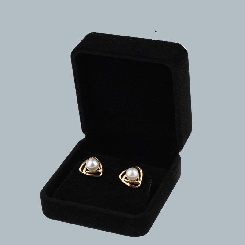 All Black Flannelette Jewelry Box Gift Box
