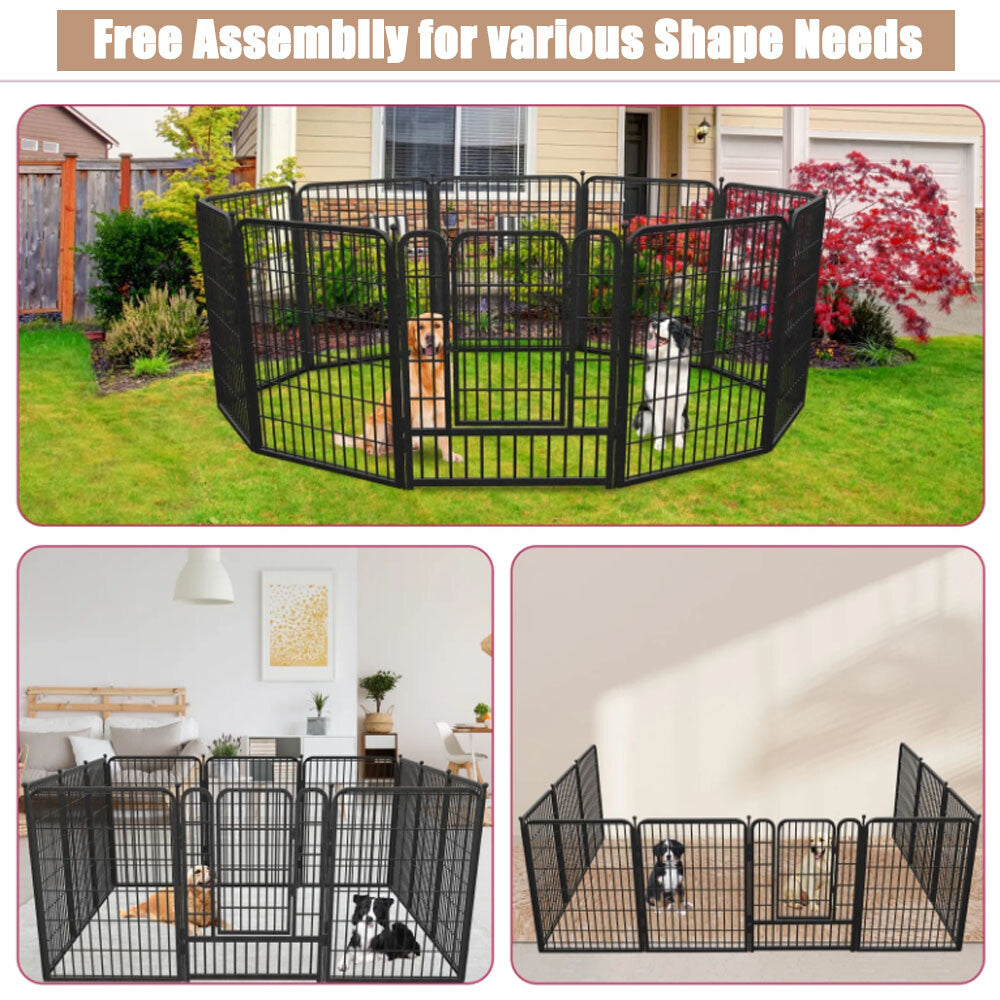 32 40 8 Panel Pet Dog Playpen Cage Enclosure Exercise Cat Puppy Metal Fence AU