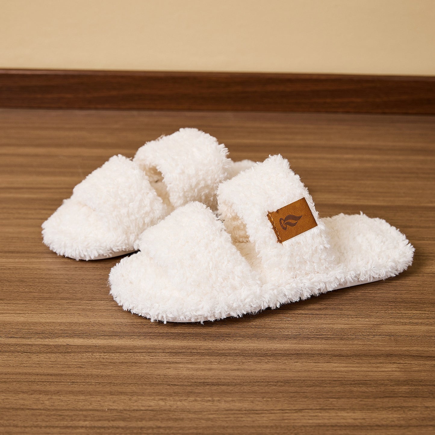 Womens Plush Home Slippers  Winter  Thick Soles  Non-slip